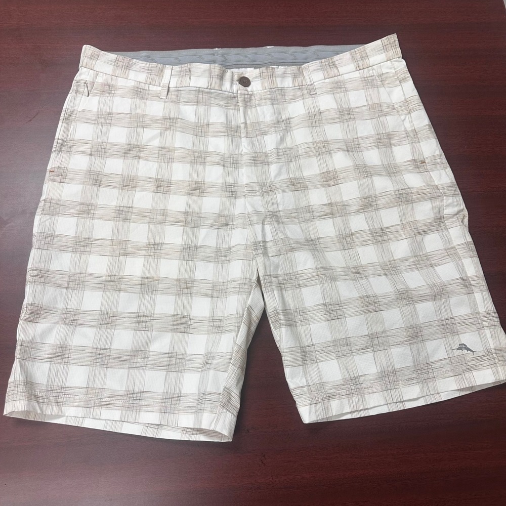 2- Tommy Bahama Shorts Mens 38 Island Plaid Performance Stretch Nylon Blend - Picture 5 of 10